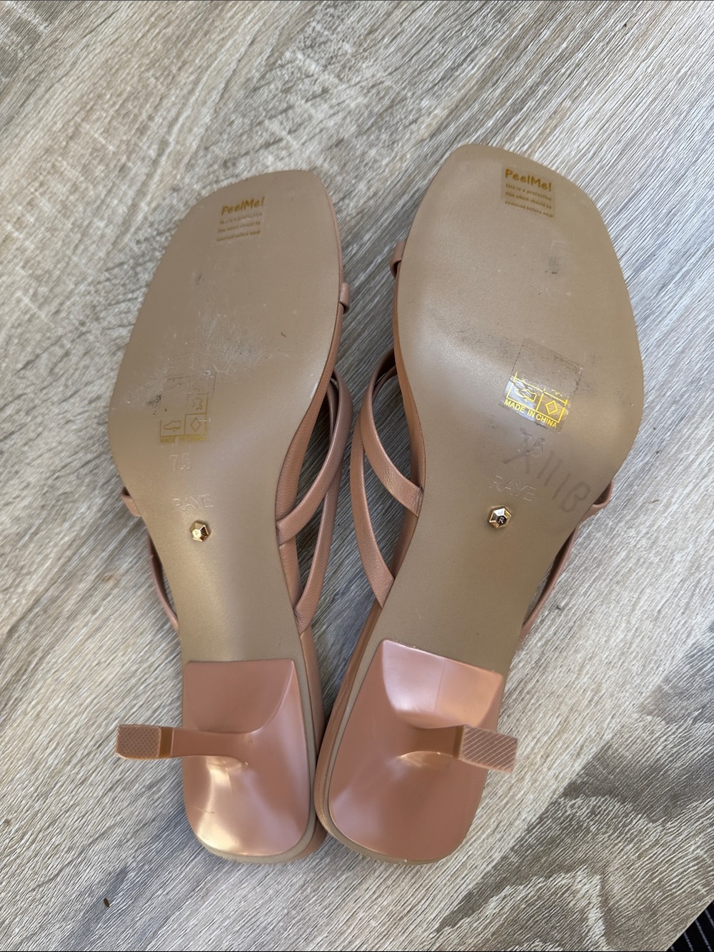 RAYE Dax Heel in Tan kitten slip on sandal just like new - Picture 8 of 10